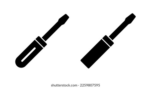 Ilustración vectorial de icono del destornillador. símbolo y signo de herramientas