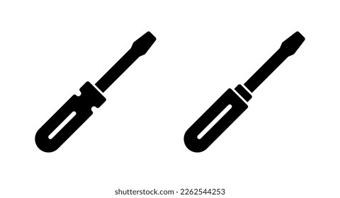 Ilustración vectorial de icono del destornillador. símbolo y signo de herramientas