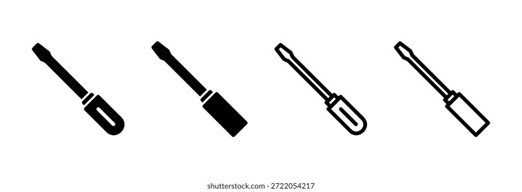 Schraubendreher-Symbol, Vektorgrafik. Werkzeugzeichen und -symbol