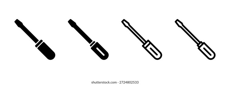 Schraubendreher-Symbol, Vektorgrafik. Werkzeugzeichen und -symbol
