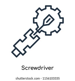 Screwdriver icon vector isolated on white background, Screwdriver transparent sign , thin symbols or lined elements in outline style