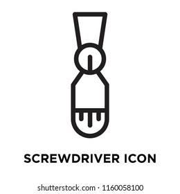 Screwdriver icon vector isolated on white background, Screwdriver transparent sign , line symbol or linear element design in outline style