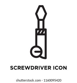 Screwdriver icon vector isolated on white background, Screwdriver transparent sign , line symbol or linear element design in outline style