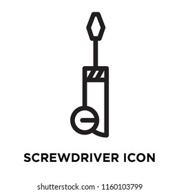 Screwdriver icon vector isolated on white background, Screwdriver transparent sign , line symbol or linear element design in outline style