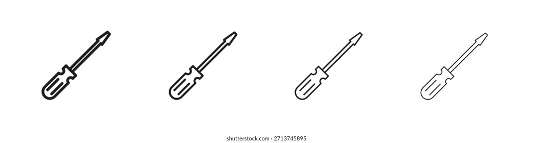 Schraubendrehersymbol. Vektorisolierte Piktogramme.