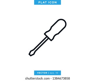 Screwdriver Icon Vector Logo Design Template. Tool, Repair, Service Symbol
