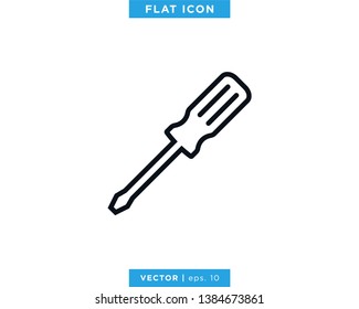 Screwdriver Icon Vector Logo Design Template. Tool, Repair, Service Symbol