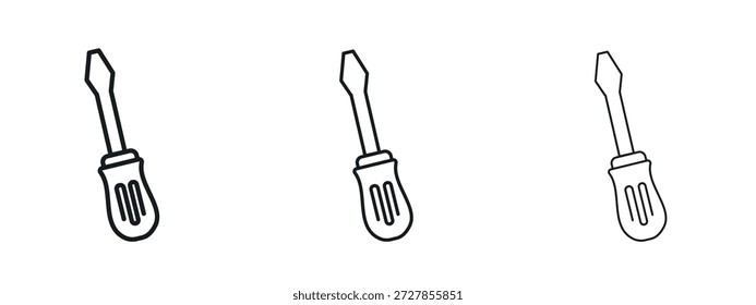 Ícone de chave de fenda vetor Modelo de design de logotipo. Gráficos de Traçado editáveis.