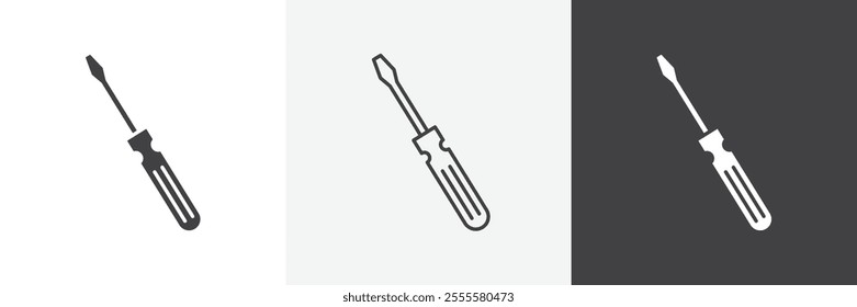 Screwdriver icon vector set for ui designs