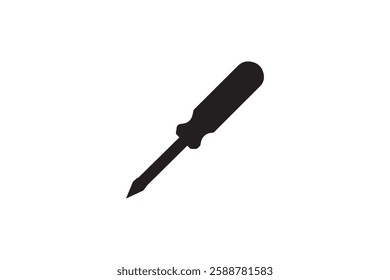 Screwdriver icon vector silhouette isolated in white background