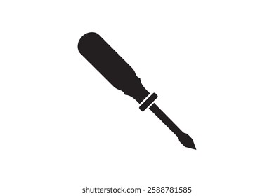 Screwdriver icon vector silhouette isolated in white background