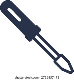 Schraubendreher-Symbol, Vektor, vereinfachtes flaches Design, einfarbige, weiße Hintergrundfarbe, minimaler Umrissstil.eps