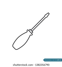 Screwdriver Icon Vector Template. Flat Trendy Design