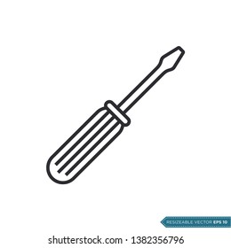 Screwdriver Icon Vector Template. Flat Trendy Design