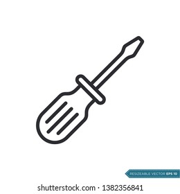 Screwdriver Icon Vector Template. Flat Trendy Design