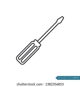 Screwdriver Icon Vector Template. Flat Trendy Design