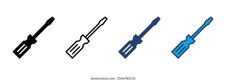 Ícone de chave de fenda vetor. ferramentas ícone vetor