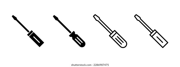 Screwdriver icon vector for web and mobile app. tools sign and symbol