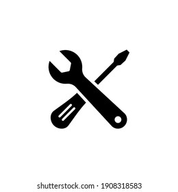 Screwdriver icon vector. Wrench icon symbol. Tools and equipment icon in trendy flat design