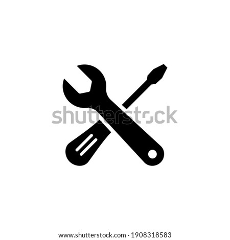 Screwdriver icon vector. Wrench icon symbol. Tools and equipment icon in trendy flat design