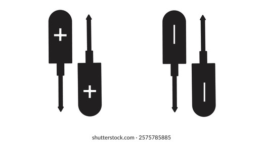 screwdriver icon, workshop repair tool symbol, vector illustration.