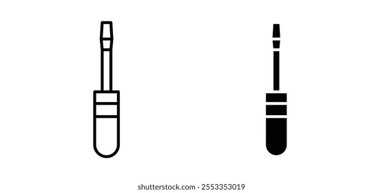 Iconos del destornillador en estilo relleno y delineado negro