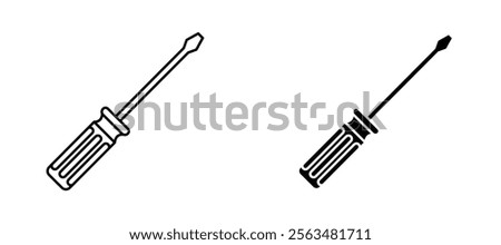 Screwdriver icons in outline and fill. vector illustration for ui.