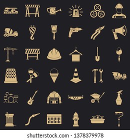 Screwdriver icons set. Simple style of 36 screwdriver vector icons for web for any design