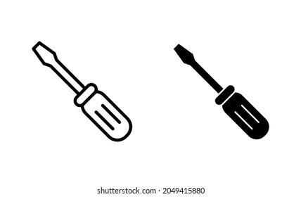 Screwdriver icons set.tools sign and symbol