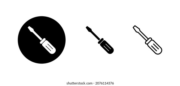 Juego de iconos de destornillador.símbolo y signo de herramientas