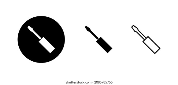 Screwdriver icons set.tools sign and symbol