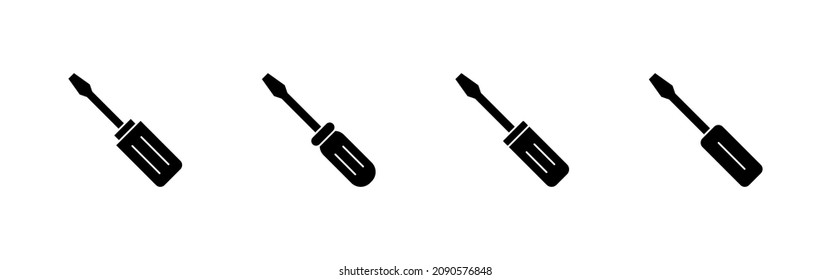 Screwdriver icons set.tools sign and symbol