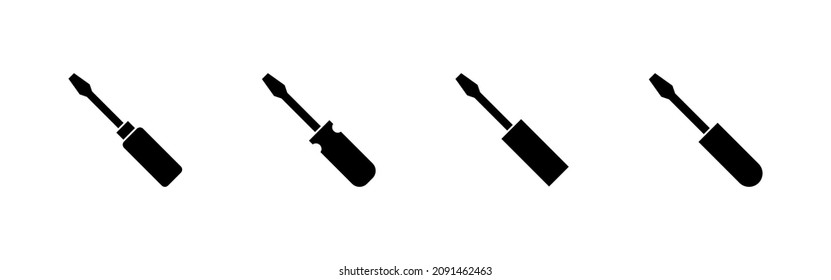 Screwdriver icons set.tools sign and symbol