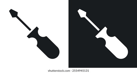 Screwdriver icons in solid black and white colors