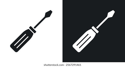 Screwdriver icons in solid black and white colors