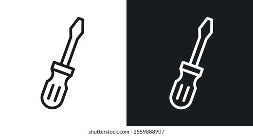 Screwdriver icons. vector set in black colors