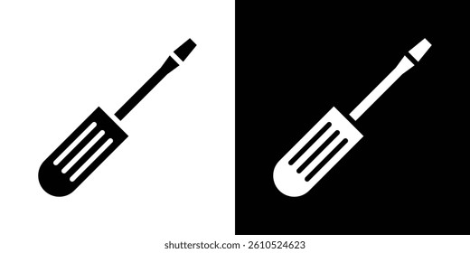 Screwdriver icons vector set in solid flat style