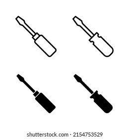 Screwdriver icons vector.tools sign and symbol