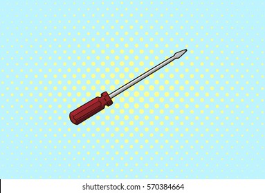 screwdriver illustration, art, vector, pop art, cartoon