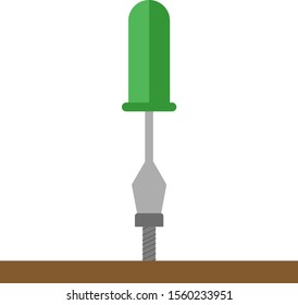 Schraubendreher, Illustration, Vektorgrafik auf weißem Hintergrund.