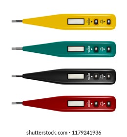 Screwdriver indicator with display in the vector.An indicator screwdriver in a vector on a white background.