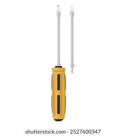 Screwdriver with interchangeable heads on a white background. Vector illustration