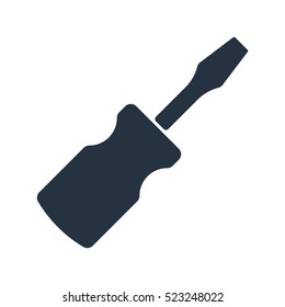 screwdriver, isolated icon on white background, auto service, car repair