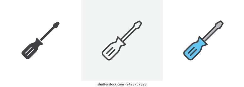 Screwdriver Isolated Line Icon Style Design. Simple Vector illustration