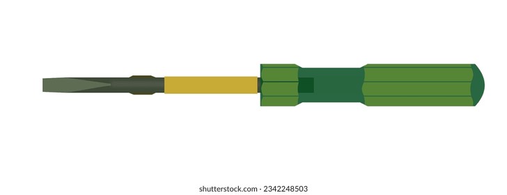 A screwdriver isolated on white background, It is a type of hand tool used for the insertion and removal of screws available in a multitude of variations to correspond to the correct screw drive
