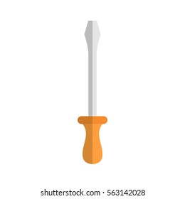 Screwdriver isolated. Tool on white background. turn-screw flat