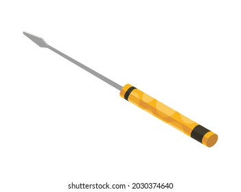 Screwdriver isometric hand tool. Detailed icon of tool for handyman repair. Vector equipment of builder instrument. Tool supplies on white background