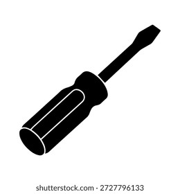 Destornillador Vista isométrica Silueta. aislado. Elemento de trabajo industrial de Ilustración vectorial. Ideal para su uso como icono, Diseño gráfico de Web y conceptos de infografía  