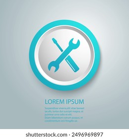 Screwdriver with key icon symbol. Premium quality isolated equipment element in trendy style. Vector