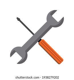 screwdriver and key icon vector illustration